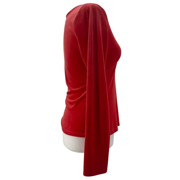 NWT INC International Concepts Velvet Velour Red Hot Top Womens Petites PS - Picture 3 of 8